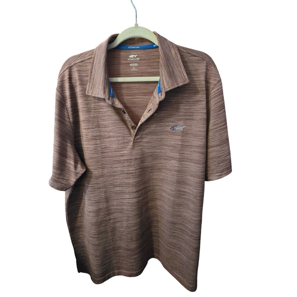 Greg Norman Attack Life Play Dry Polo Shirt Mens XL‎ Multicolor Red